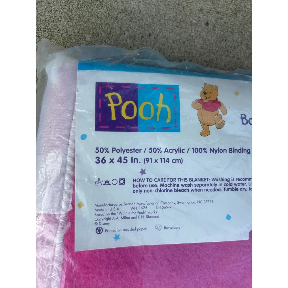 Disney Winnie the Pooh Baby Blanket 36x45 Multicolor Patchwork Fleece Kids
